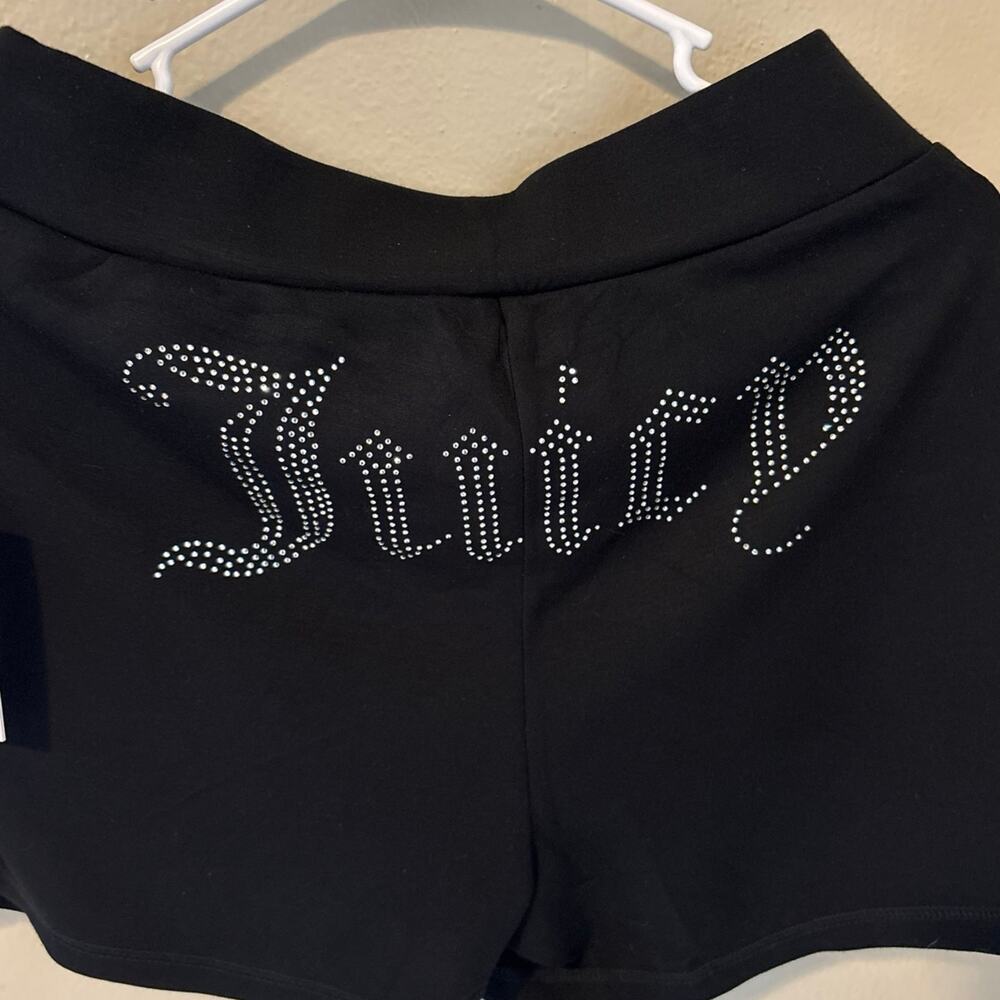 Juicy Couture Black Rhinestone Logo Sports Shorts - Size Medium - NWT